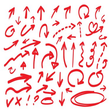 Elle çizilmiş vektör okları ayarlayın. Vektör çizim