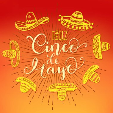 Tebrik kartı mutlu Cinco de Mayo el çekilmiş