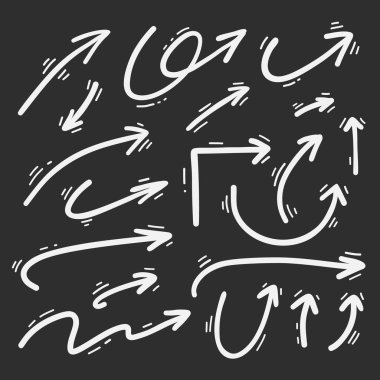 Elle çizilmiş vektör okları ayarlayın. Vektör çizim