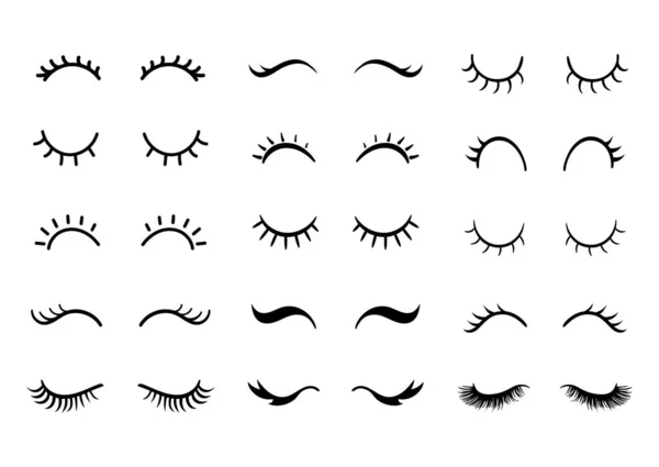 Ojos Femeninos Con Pestañas Largas Hermosas Pestañas Ilustración Moda Diseño — Vector de stock