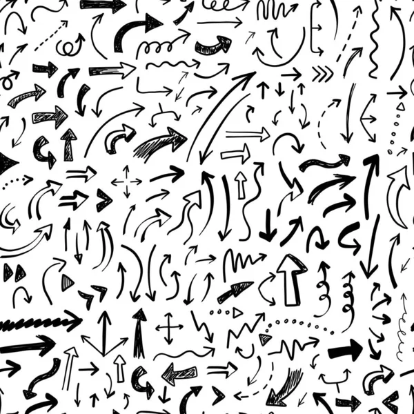 手描きの背景矢印シームレス パターン — ストックベクタ