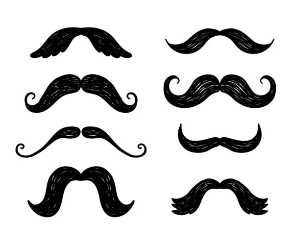 Patrón Divertido Hipster Sin Costuras Con Bigotes Vector — Archivo Imágenes Vectoriales