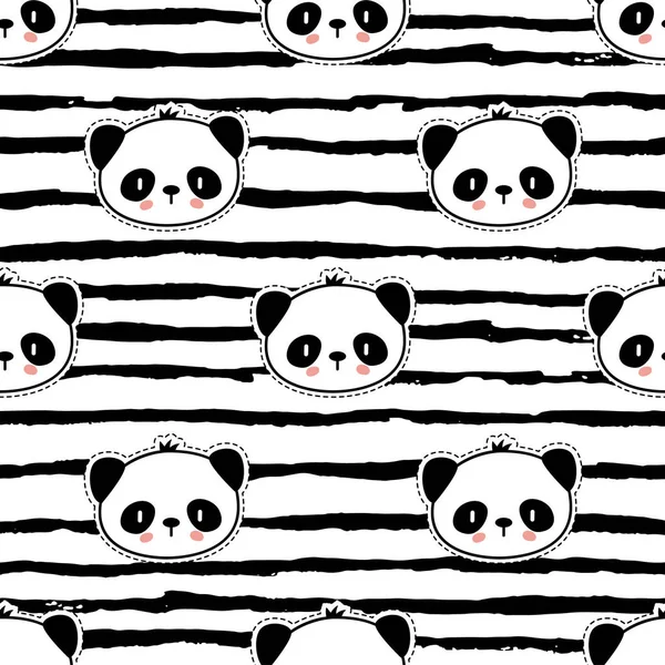 Nahtloses Pandabär-Muster — Stockvektor