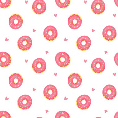 Elle çizilmiş doodle tatlı ile Seamless modeli. Vektör çizim