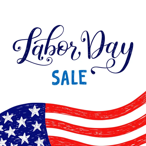 Vector Illustration Labor Day a national holiday of the United States. American Happy Labor Day Sale design poster with hand written calligraphic phrase.