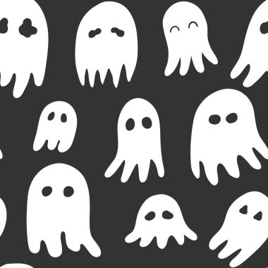 Sevimli çizgi hayaletler desenle Cadılar Bayramı