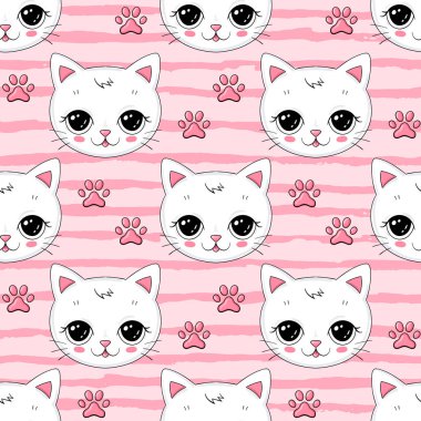 küçük mutlu kedi ile sorunsuz arka plan