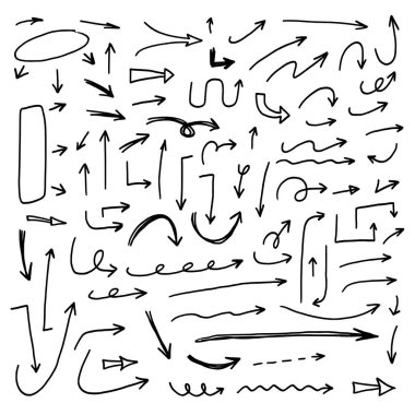 El çizimi vektör karalama okları ayarlandı