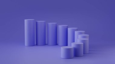 Boş arka planda boş adımlar silindir podyum. 3d render.