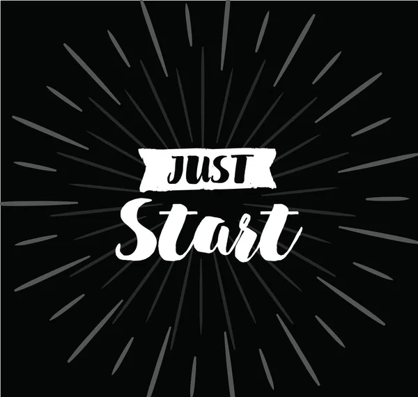 Just Start Procrastination Inspirational Quote Motivation Typography Poster Invitation Greeting — Stock Vector