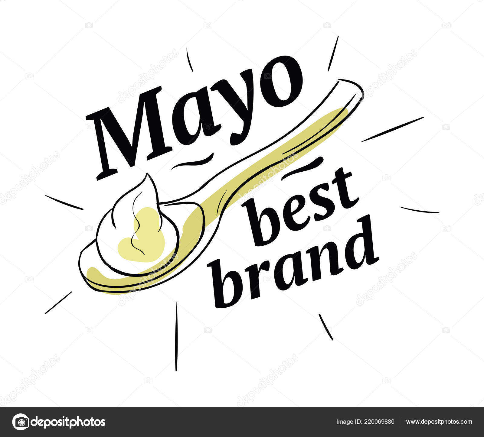 Mayonnaise Typography Logo Design Usable Sauce Cream Products — Stock