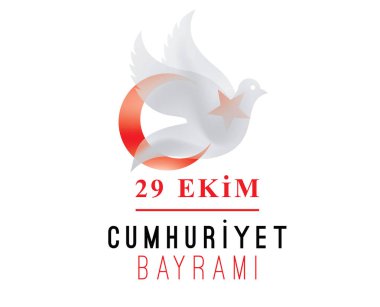 29 ekim Cumhuriyet Bayrami kutlu olsun. Çeviri: 29 Ekim, Türkiye'nin Cumhuriyet Bayramı. Tipografi vektör tasarımı