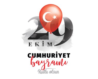 29 ekim Cumhuriyet Bayrami kutlu olsun. Çeviri: 29 Ekim, Türkiye'nin Cumhuriyet Bayramı. Tipografi vektör tasarımı