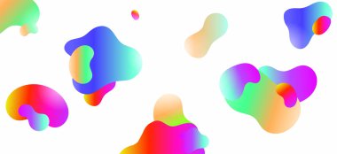 Geometrik arka plan. Sıvı şekiller. Parlayan parçacıklar.