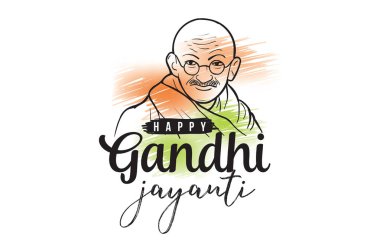 Mahatma Gandhi Jayanti - Doğum günü. 2 Ekim. Hint ulusal kahraman. Vektör tipografi veya logo tasarımı.