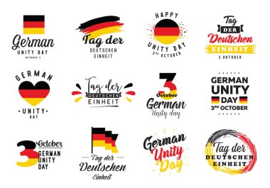 German Unity day - Tag der Deutschen Einheit. October 3rd. Typography vector design. clipart