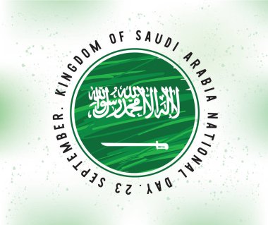 Suudi Arabistan Milli günü. 23 Eylül. Mutlu bağımsızlık günü. Tipografi vektör tasarımı.