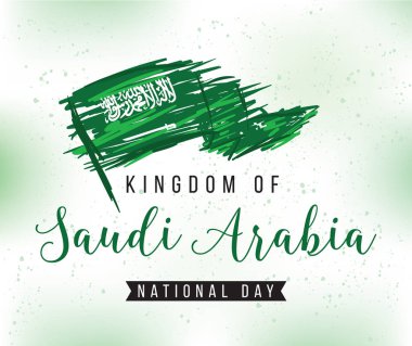 Suudi Arabistan Milli günü. 23 Eylül. Mutlu bağımsızlık günü. Tipografi vektör tasarımı.