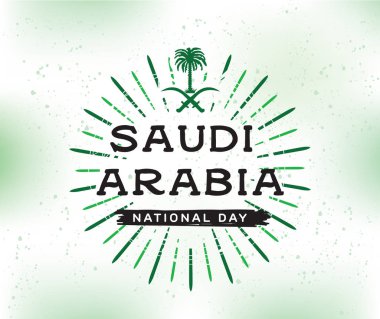 Suudi Arabistan Milli günü. 23 Eylül. Mutlu bağımsızlık günü. Tipografi vektör tasarımı.