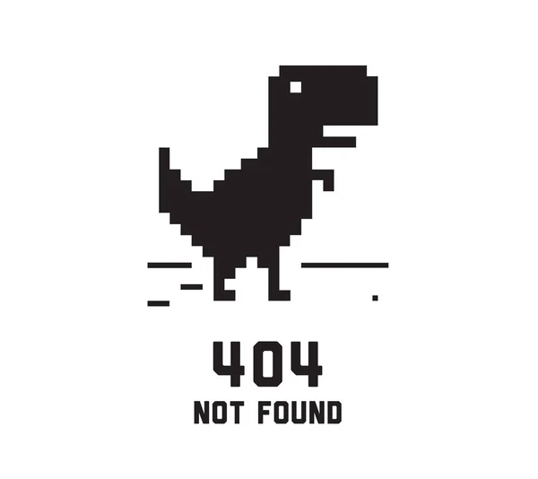 404 Fel Hittades Inte Tee Med Dinosaurie Och Slogan Typografi — Stock vektor