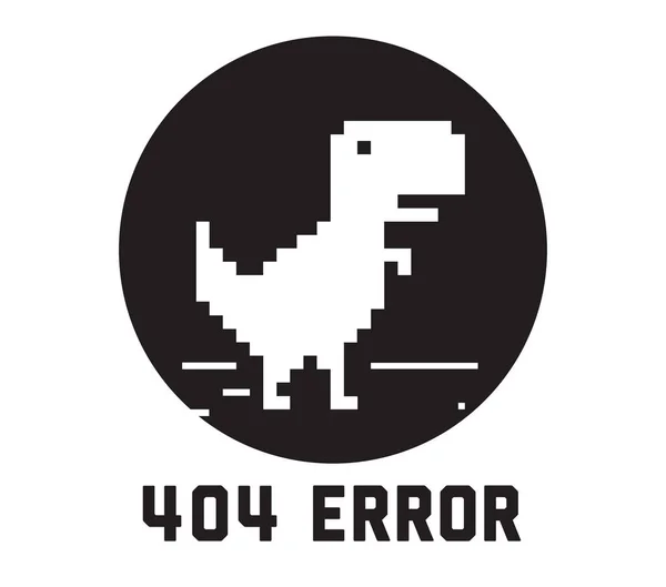 404 Fehler Nicht Gefunden Tee Print Mit Dinosaurier Und Slogan — Stockvektor