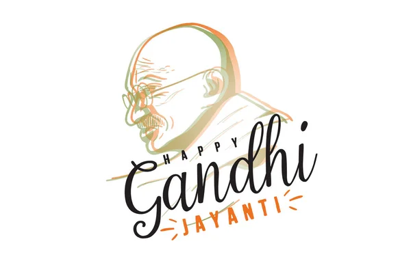 Mahatma Gandhi Jayanti Cumpleaños Octubre Héroe Nacional Indio Tipografía Vectorial — Archivo Imágenes Vectoriales