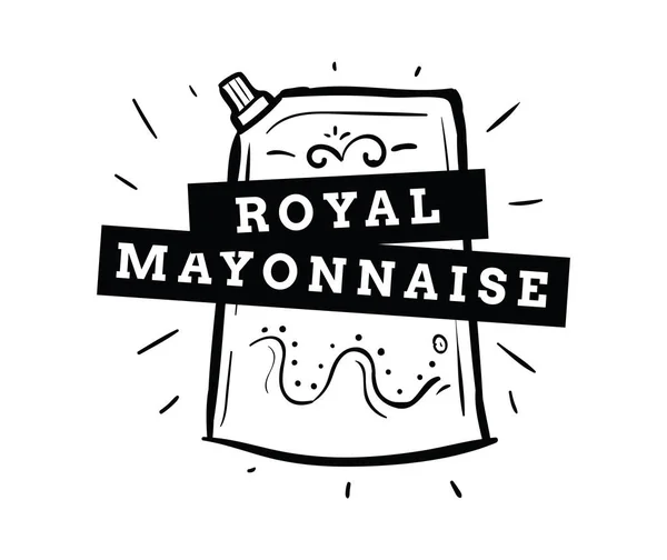 Mayonaise Typografie Logo Ontwerp Bruikbaar Voor Saus Crème Producten Rechtenvrije Stockillustraties