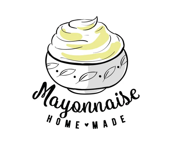 Mayonnaise Typografie Logo Design Verwendbar Für Sauce Oder Sahneprodukte Vektorgrafiken