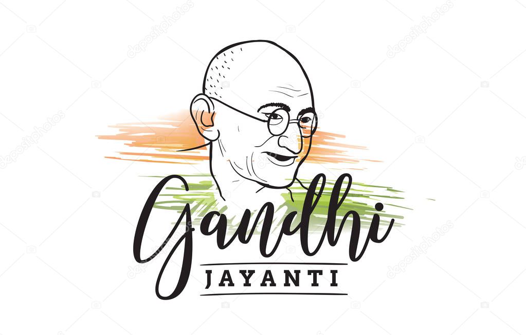 Mahatma Gandhi Jayanti - Birthday. 2nd of October. Indian national hero. Vector typography or logo design.