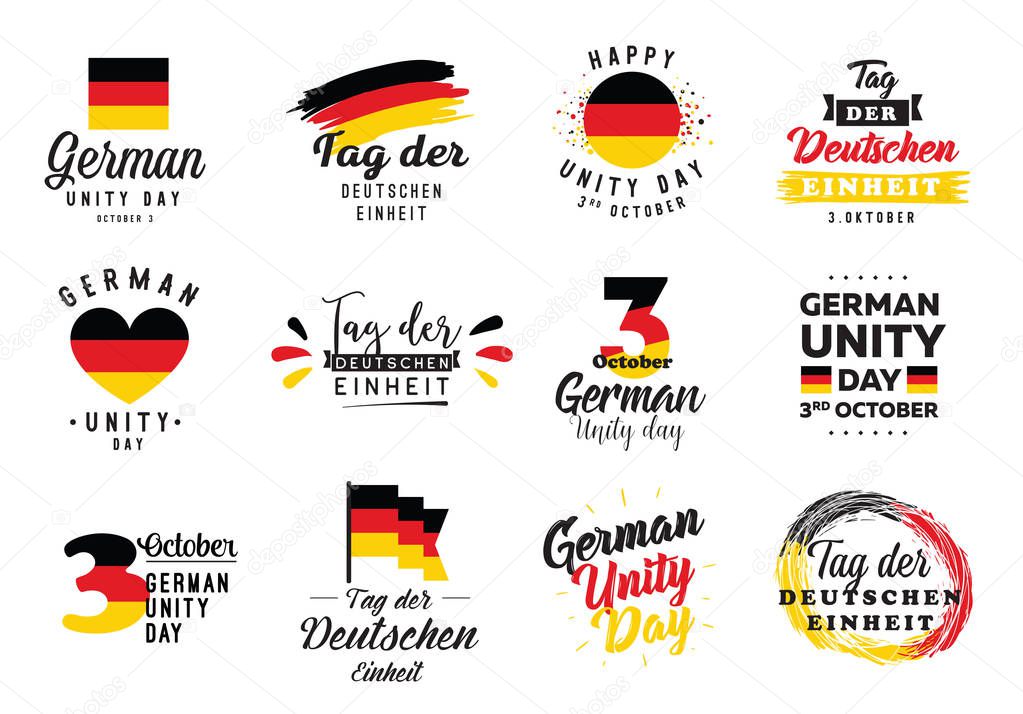 German Unity day - Tag der Deutschen Einheit. October 3rd. Typography vector design.