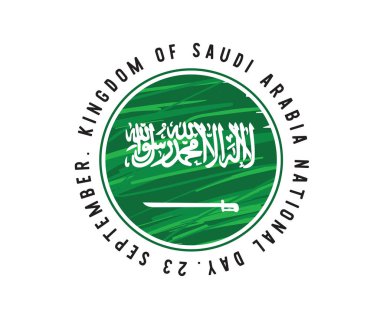 Suudi Arabistan Milli günü. 23 Eylül. Mutlu bağımsızlık günü. Tipografi vektör tasarımı.
