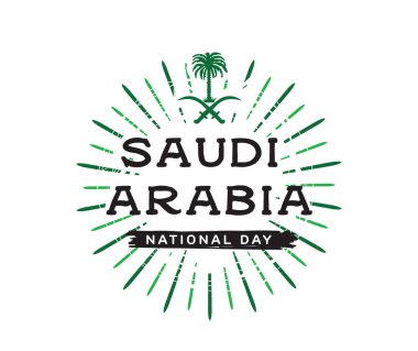 Suudi Arabistan Milli günü. 23 Eylül. Mutlu bağımsızlık günü. Tipografi vektör tasarımı.