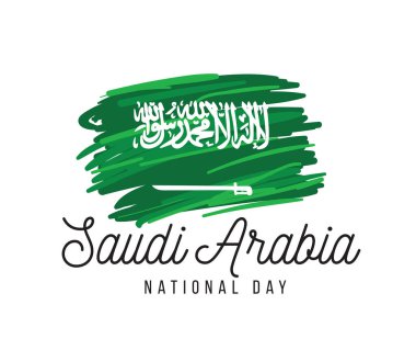 Suudi Arabistan Milli günü. 23 Eylül. Mutlu bağımsızlık günü. Tipografi vektör tasarımı.