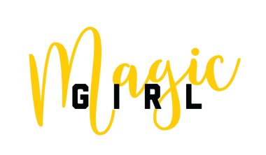 Sihirli kız. Tee sloganı ile yazdırma. Tipografi için t gömlek, hoody ya da kazak.