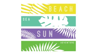 Tee print with slogan. Typography for t-shirt, hoody or sweatshirt. beach sea sun adventure clipart