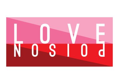 Tipografi t forması. Aşk zehirdir. Tee sloganı ile yazdırma.