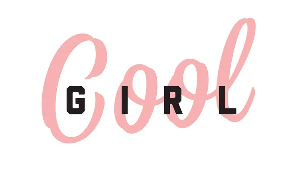 Cool Girl Tee Print Slogan Typography Shirt Hoody Sweatshirt — Stock Vector