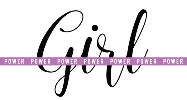 Poder Femenino Tee Print Con Eslogan Tipografía Para Camiseta Sudadera — Vector de stock