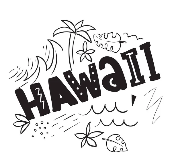 Stampa Con Slogan Tipografia Shirt Poster Cartolina Hawaii — Vettoriale Stock