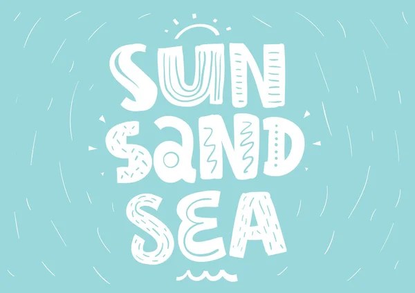 Mar Areia Sol Impressão Com Slogan Tipografia Para Shirt Cartaz —  Vetores de Stock