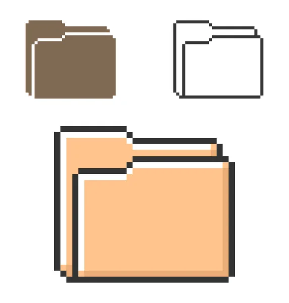 文件夹的像素图标三变种 完全可编辑 — 图库矢量图片