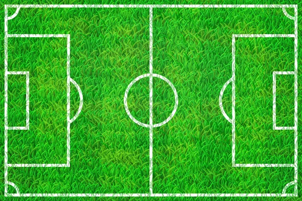 Soccer Field Marking Lines Grass Texture View Eps — Stock Vector