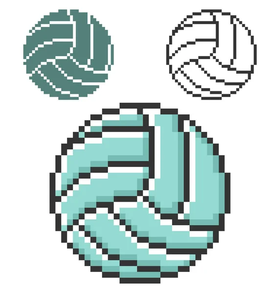 Pixel Icon Volleyball Three Variants Fully Editable — Stock Vector