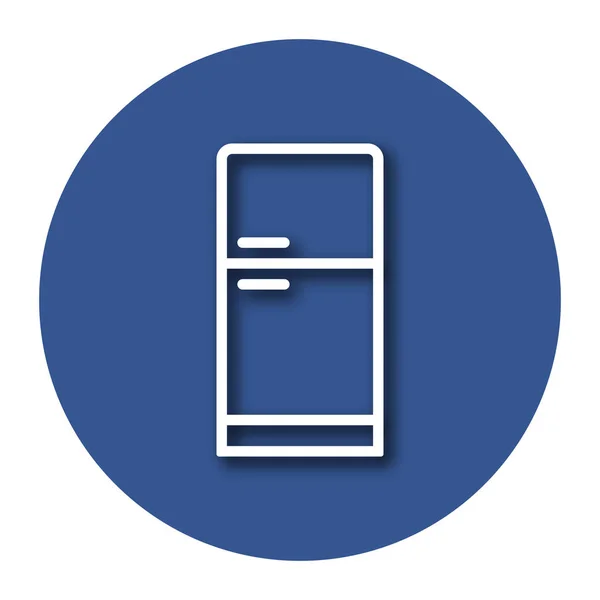 Line Icon Refrigerator Shadow Eps — Stock Vector