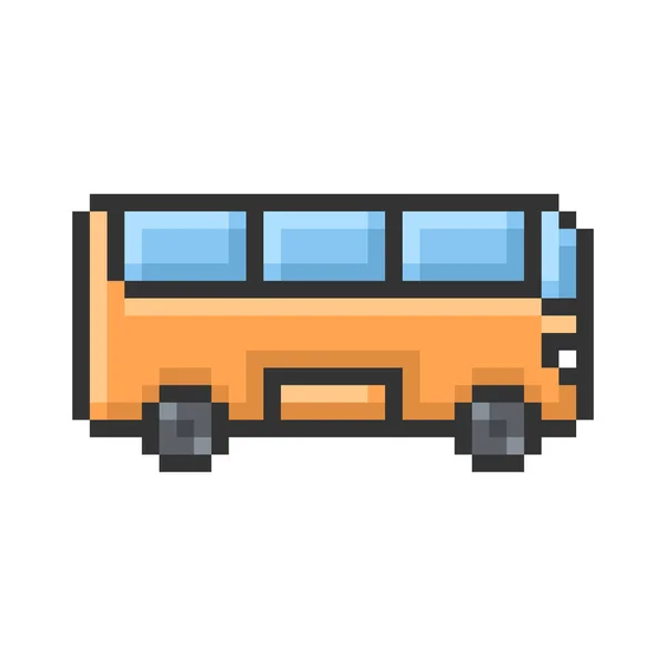 Outlined Pixel Icon Bus Fully Editable — Stock Vector