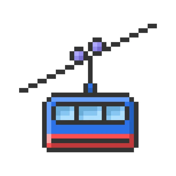 Outlined Pixel Icon Cable Railway Fully Editable — Stock Vector