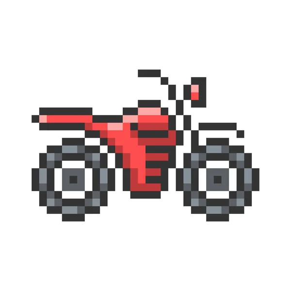 Ikonę Pikseli Konturem Motocykla Pełni Edytowalne — Wektor stockowy