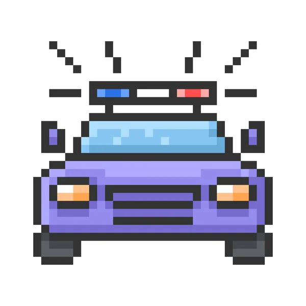 Викладена Піксельна Іконка Поліцейського Автомобіля Повністю Змінений — стоковий вектор