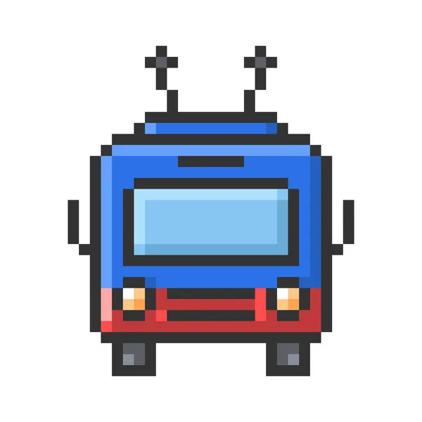Overzicht Pixel Icoon Van Trolleybus Volledig Bewerkbaar — Stockvector