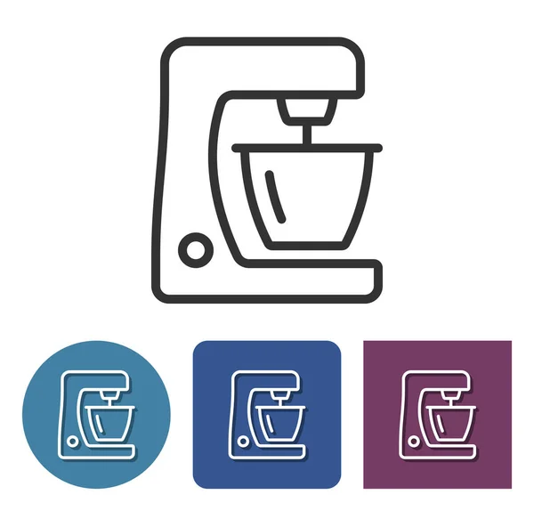 Liniensymbol Für Die Küchenmaschine Verschiedenen Varianten — Stockvektor